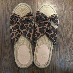 J. Crew Leopard Knot Flat Espadrilles - Size 7